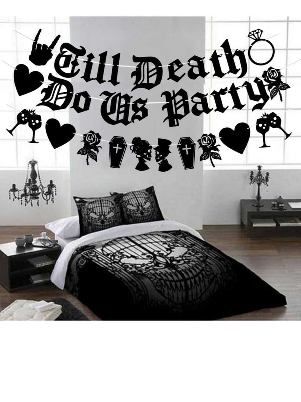 Till Death Do Us Party Halloween Wedding Bridal Shower Bachelorette Banner